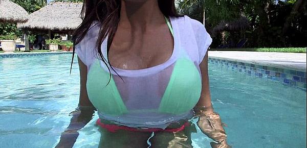  Big Wet Pool Tits with Mia Khalifa
